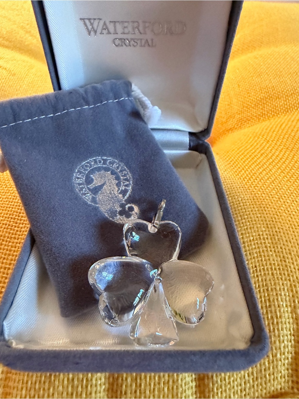 Waterford Crystal Shamrock Pendant #082.296.0045 w/ Original